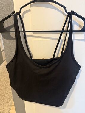 Vuori Black Double-Strap Sports Crop